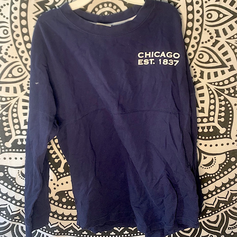 MV SPORTS- navy blue Chicago long sleeve shirt